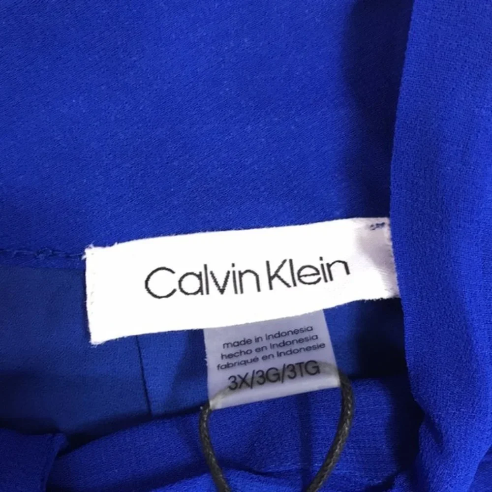 Calvin Klein Plus Size Ruffle-Front Blouse - Picture 3 of 5